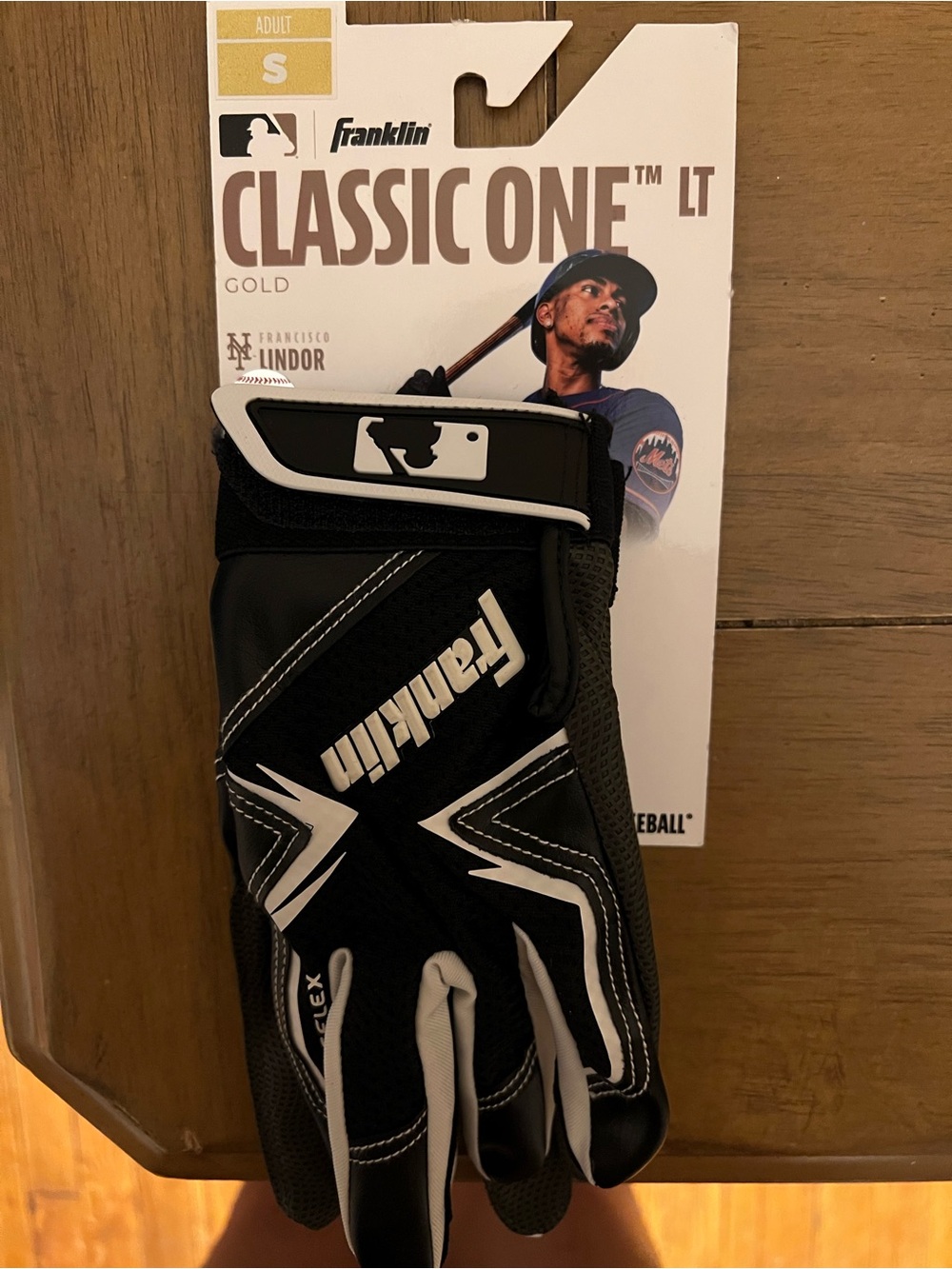 Franklin Classic One LT Men's Batting Gloves - Black/White